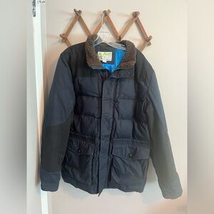 Eddie Bauer Yukon 550 Goose Down Coat Jacket Quilted Parka Mens Size L Blue
